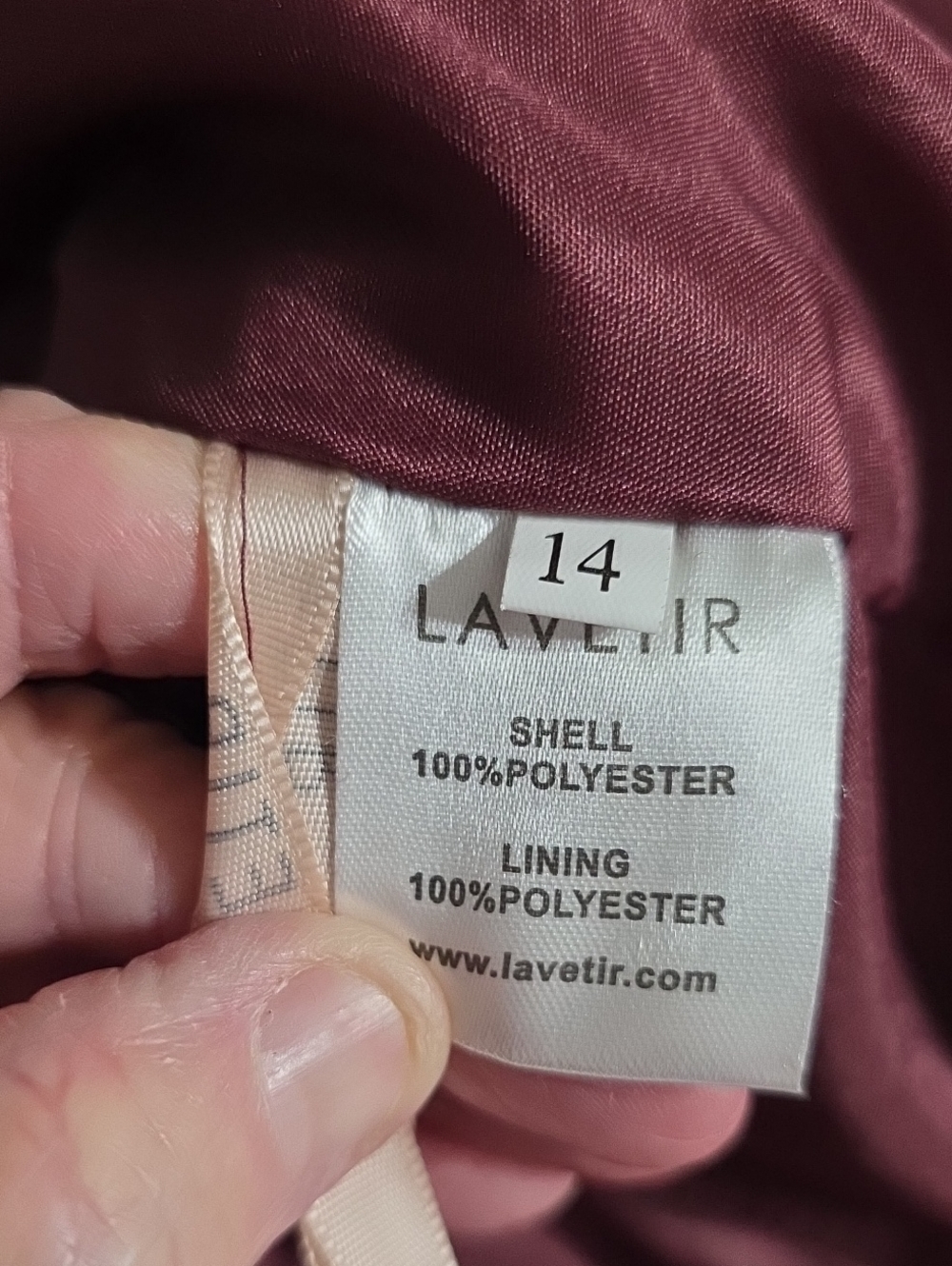 NWT Lavetir Womens Formal Maxi Dress Wine Velvety Satiny Bra Holiday Party Sz 14 - Picture 4 of 16